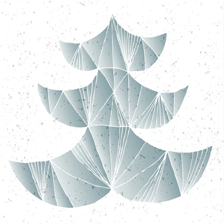 Christmas Tree Greeting Card ... Grunge abstract illustration of christmas tree in modernistic manner のイラスト素材