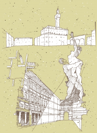 Sketching Historical Architecture in Italy: Old Palace のイラスト素材