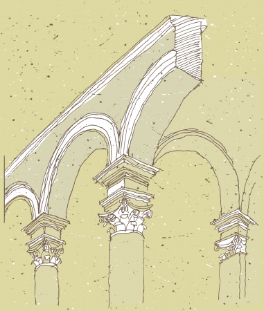 Sketching Historical Architecture in Italy: colonnade のイラスト素材