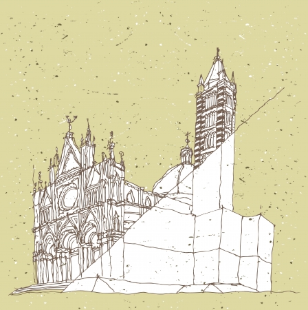 Sketching Historical Architecture in Italy: Sienna のイラスト素材