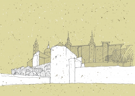 Sketching Historical Architecture in Italy  Urbino のイラスト素材