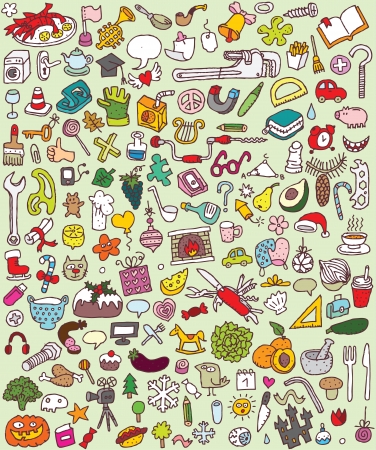 Big Doodle Icons Set   collection of numerous small hand-drawn illustrations  vignette    No  4 のイラスト素材