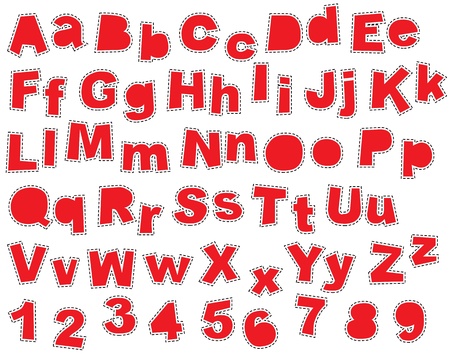 Irregular Fonts ABC with seams のイラスト素材