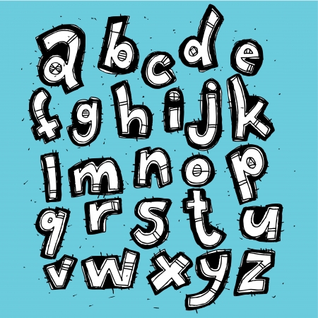 Hand drawn Trendy Font のイラスト素材