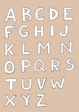 Font  set of hand drawn capital letters  light  のイラスト素材