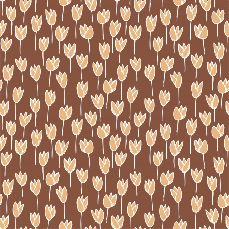 Floral Seamless Pattern (repetitive) on yellow background.  のイラスト素材