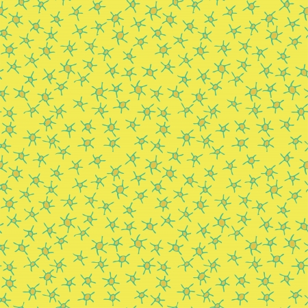 Floral Seamless Pattern (repetitive) on yellow background.  のイラスト素材
