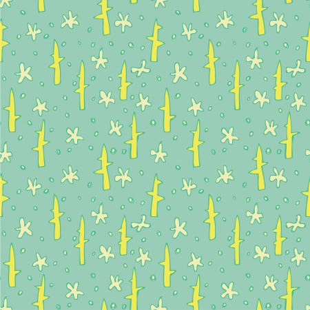 Floral Field Seamless Pattern  repetitive  on blue background  のイラスト素材