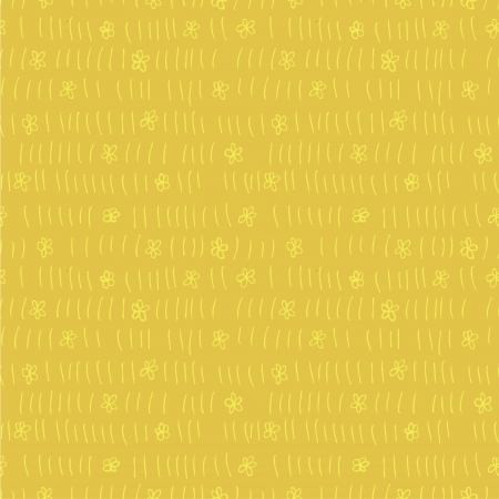 Floral Field Seamless Pattern  repetitive  on yellow background  のイラスト素材