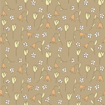 Floral Field Seamless Pattern  repetitive  on grey background  のイラスト素材