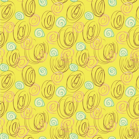 Scribble Seamless Pattern  repetitive  on yellow background  Illustration is in eps8 vector mode  のイラスト素材
