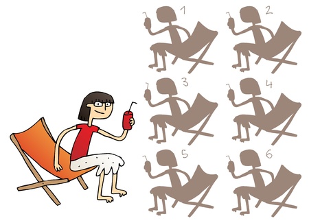 Girl with Drink Mirror Imageのイラスト素材