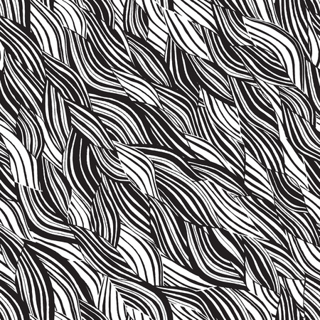 Beach seamless pattern in black and white is hand drawn ink illustration. Illustration is in eps8 vector mode, background on separate layer. のイラスト素材