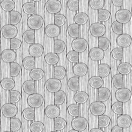 Plant seamless pattern in black and white is hand drawn ink illustration. のイラスト素材