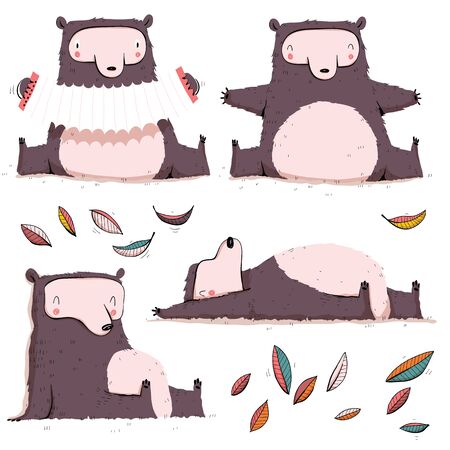Collection of cute bears. Cartoon set. EPS10 vector file.のイラスト素材