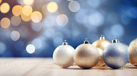 Christmas decoration on bokeh background with copy space for your text.の素材