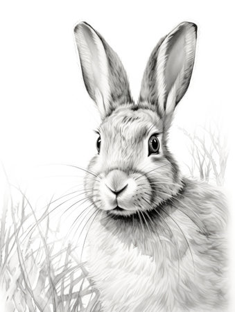 Rabbit on white background.の素材