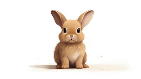 Cute little bunny isolated on white background.の素材