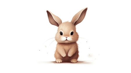 Cute little bunny isolated on white background.の素材