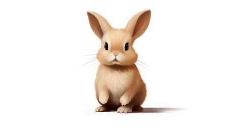 Cute little rabbit isolated on a white background. Easter bunny.の素材