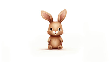 Cute little rabbit isolated on white background.の素材