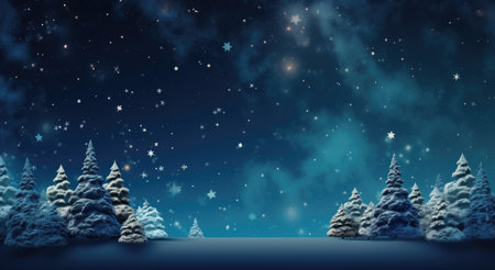 Christmas tree on dark background. Space for text.の素材