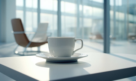 Coffee cup on table in the office.の素材