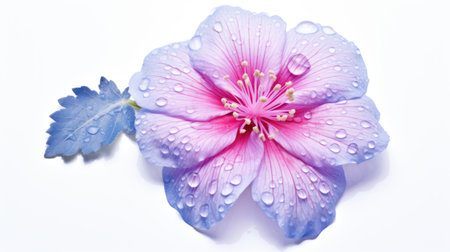 Hibiscus flower with water drops isolated on white background.の素材