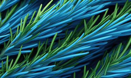 Close-up of a branch of a spruce. Green and blue spruce branchesの素材