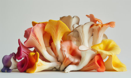 Mushroom Pleurotus ostreatus on white backgroundの素材