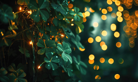 St. Patrick's Day background with bokeh defocused lightsの素材