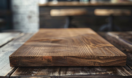 Empty wooden table in cafe, closeup. Mockup for designの素材