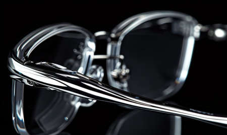Sunglasses on a black background close-up.の素材