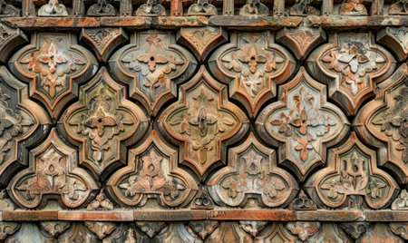 Background of the old iron lattice with a pattern of geometric shapesの素材