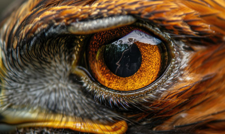 Extreme close up of the eye of a bee. Macro photography.の素材