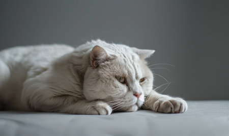 beautiful british shorthair cat lying on the sofa and relaxingの素材