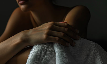 Beautiful young woman relaxing in spa salon.の素材