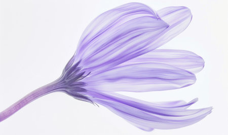 Pale purple chamomile flower on white background, closeupの素材