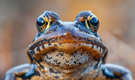 Macro portrait of a Rana arvalis with selective focusの素材
