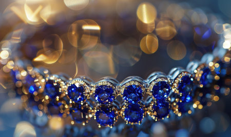 A bracelet crafted with sparkling sapphire gemstonesの素材