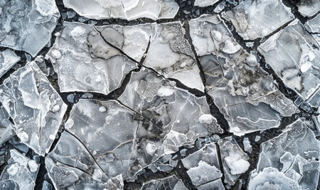 Cracked ice sheet texture backgroundの素材