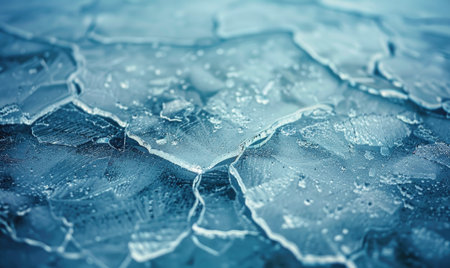Cracked ice surface background, natural ice textureの素材