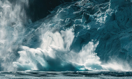 Glacial ice cave backgroundの素材