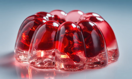 A jelly dessert with red jelly beans in the centerの素材
