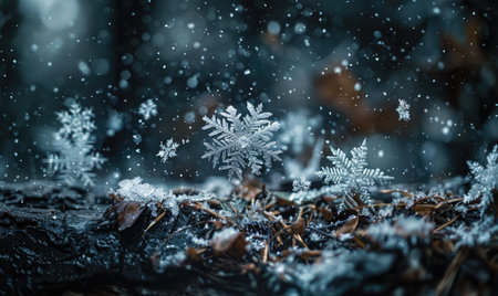 Closeup view of snow, nature backgroundの素材