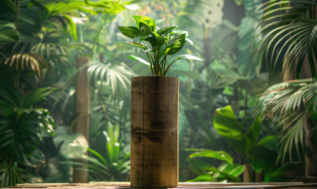 Bamboo pedestal with eco-friendly designの素材