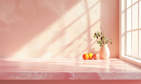 Soft cream countertop, shadow from window on the righの素材