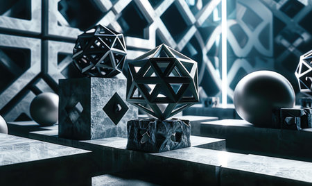 Abstract background with geometric compositionの素材