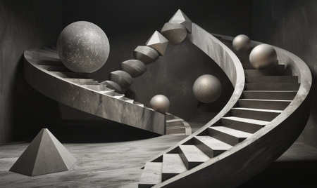 Abstract background with geometric compositionの素材