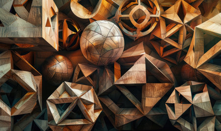 Abstract background with geometric compositionの素材